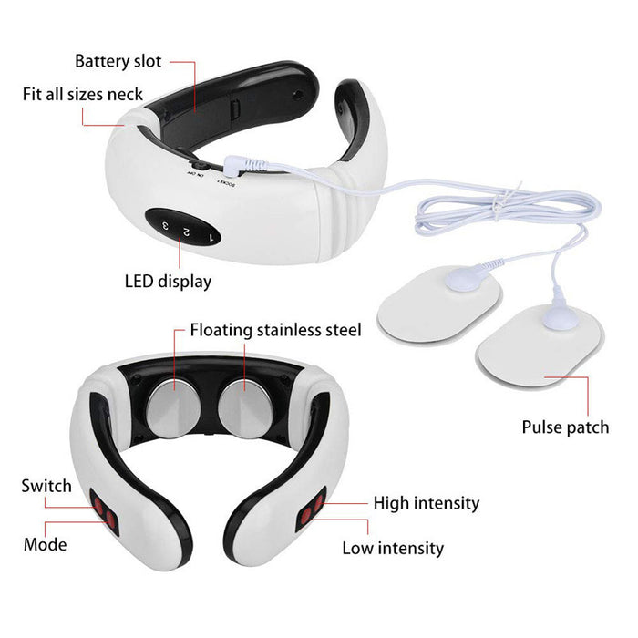 Electric neck massager with far infrared thermal pain relief tool & health care