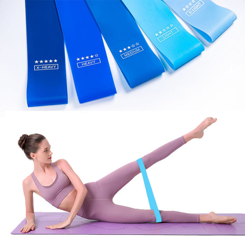 TPE Gradient Blue Yoga Squat Hip Resistance Band